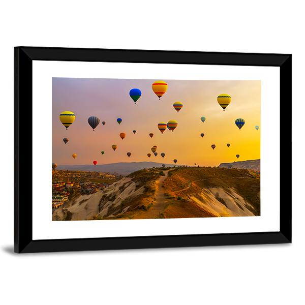Hot Air Balloons Panoramic Canvas Wall Art-1 Piece-36" x 12"-Tiaracle