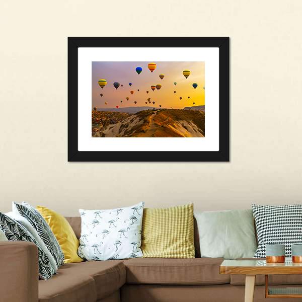 Hot Air Balloons Panoramic Canvas Wall Art-1 Piece-36" x 12"-Tiaracle