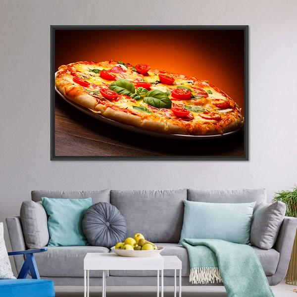 Hot &amp; Spicy Pizza Canvas Wall Art-5 Horizontal-Gallery Wrap-22" x 12"-Tiaracle