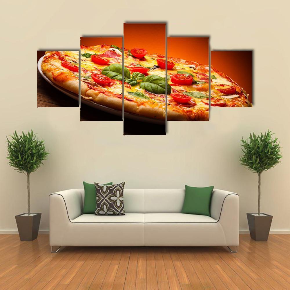 Hot & Spicy Pizza Canvas Wall Art-1 Piece-Gallery Wrap-48" x 32"-Tiaracle