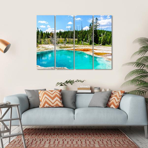 Hot Springs In Yellowstone National Park Canvas Wall Art-4 Horizontal-Gallery Wrap-34" x 24"-Tiaracle