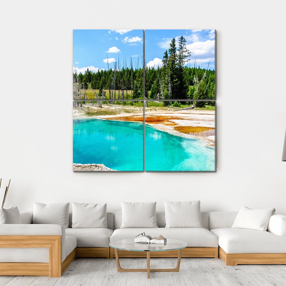 Hot Springs In Yellowstone National Park Canvas Wall Art-4 Square-Gallery Wrap-17" x 17"-Tiaracle