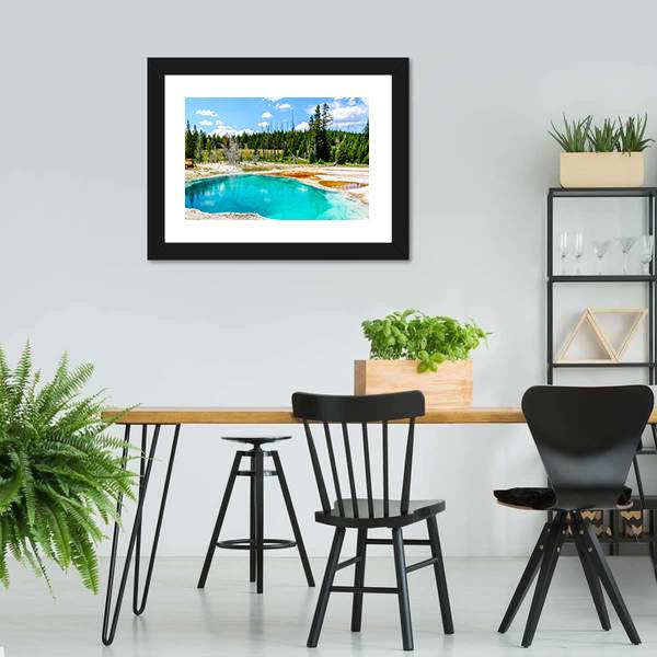 Hot Springs In Yellowstone National Park Canvas Wall Art-3 Horizontal-Gallery Wrap-25" x 16"-Tiaracle