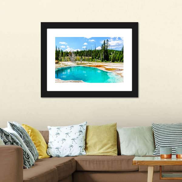 Hot Springs In Yellowstone National Park Canvas Wall Art-3 Horizontal-Gallery Wrap-25" x 16"-Tiaracle