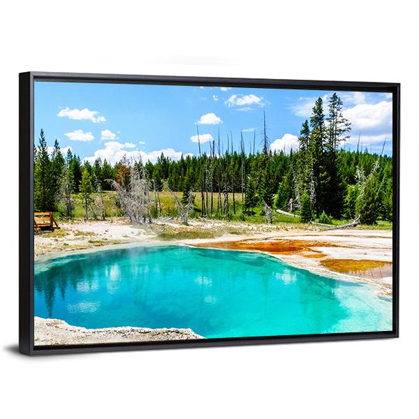 Hot Springs In Yellowstone National Park Canvas Wall Art-5 Horizontal-Gallery Wrap-22" x 12"-Tiaracle