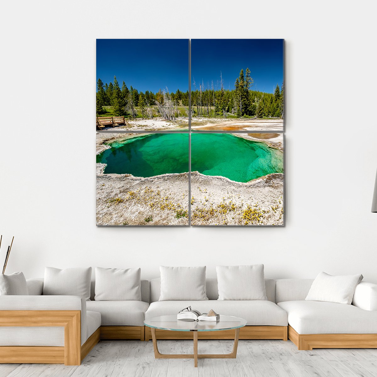Hot Thermal Spring Abyss Pool Canvas Wall Art-4 Square-Gallery Wrap-17" x 17"-Tiaracle