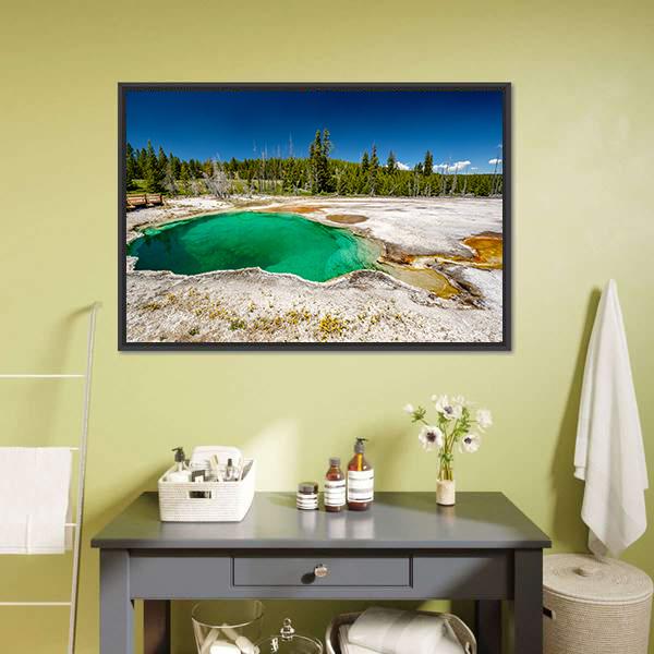 Hot Thermal Spring Abyss Pool Canvas Wall Art-1 Piece-Floating Frame-24" x 16"-Tiaracle