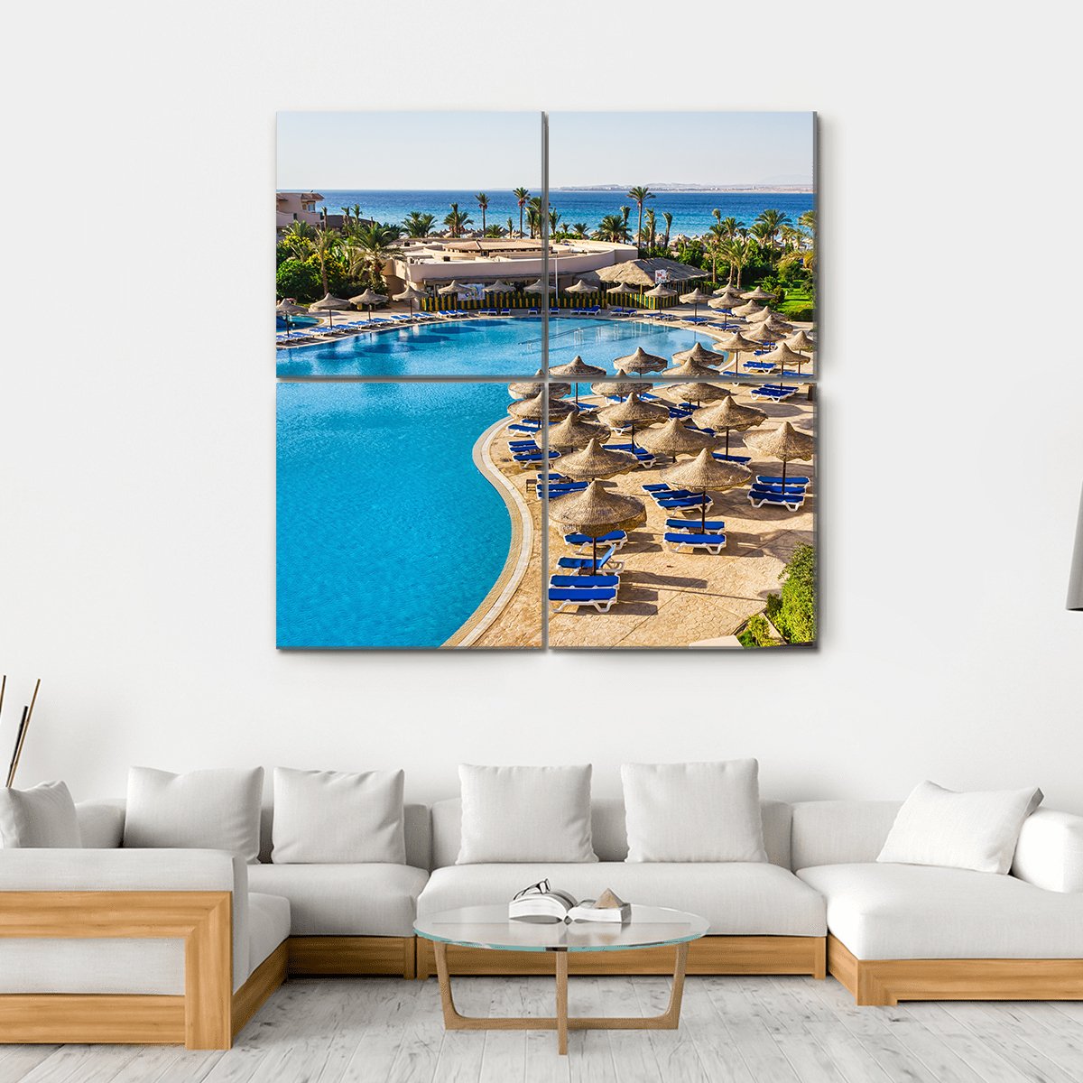Hotel In Egypt To The Pool Canvas Wall Art-4 Square-Gallery Wrap-17" x 17"-Tiaracle