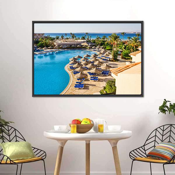 Hotel In Egypt To The Pool Canvas Wall Art-5 Horizontal-Gallery Wrap-22" x 12"-Tiaracle