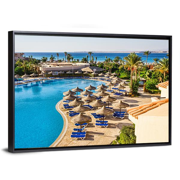 Hotel In Egypt To The Pool Canvas Wall Art-5 Horizontal-Gallery Wrap-22" x 12"-Tiaracle
