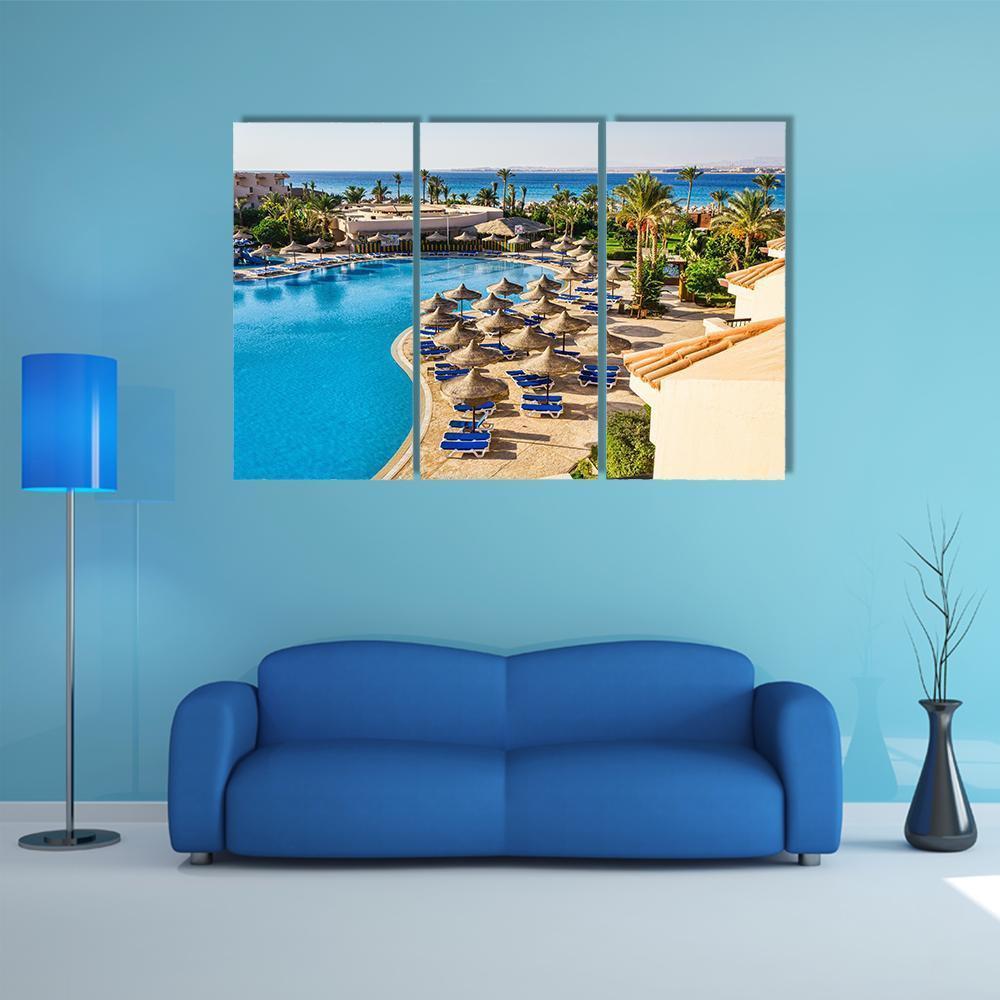 Hotel In Egypt To The Pool Canvas Wall Art-3 Horizontal-Gallery Wrap-37" x 24"-Tiaracle
