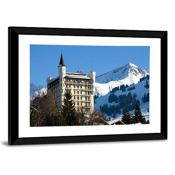 Hotel In Gstaad Switzerland Canvas Wall Art-3 Horizontal-Gallery Wrap-25" x 16"-Tiaracle