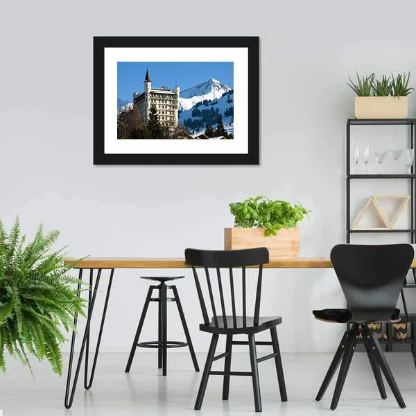 Hotel In Gstaad Switzerland Canvas Wall Art-5 Horizontal-Gallery Wrap-22" x 12"-Tiaracle