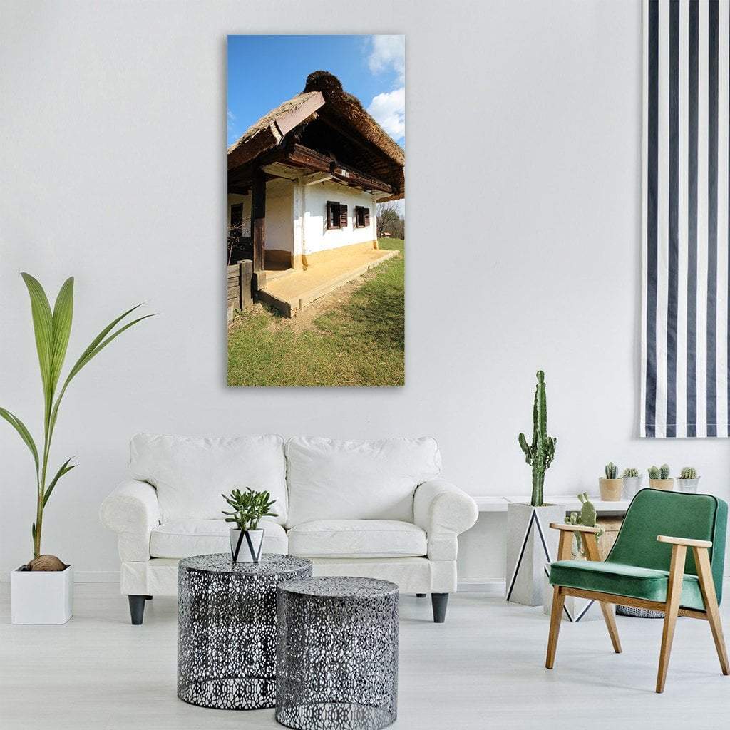 House In Spring Grass Vertical Canvas Wall Art-1 Vertical-Gallery Wrap-12" x 24"-Tiaracle