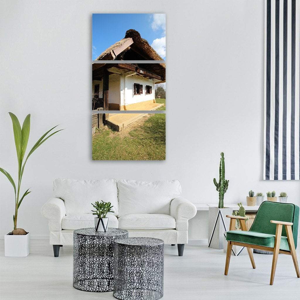 House In Spring Grass Vertical Canvas Wall Art-3 Vertical-Gallery Wrap-12" x 25"-Tiaracle