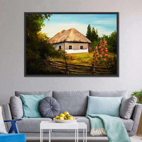 House In The Forest Canvas Wall Art-5 Horizontal-Gallery Wrap-22" x 12"-Tiaracle