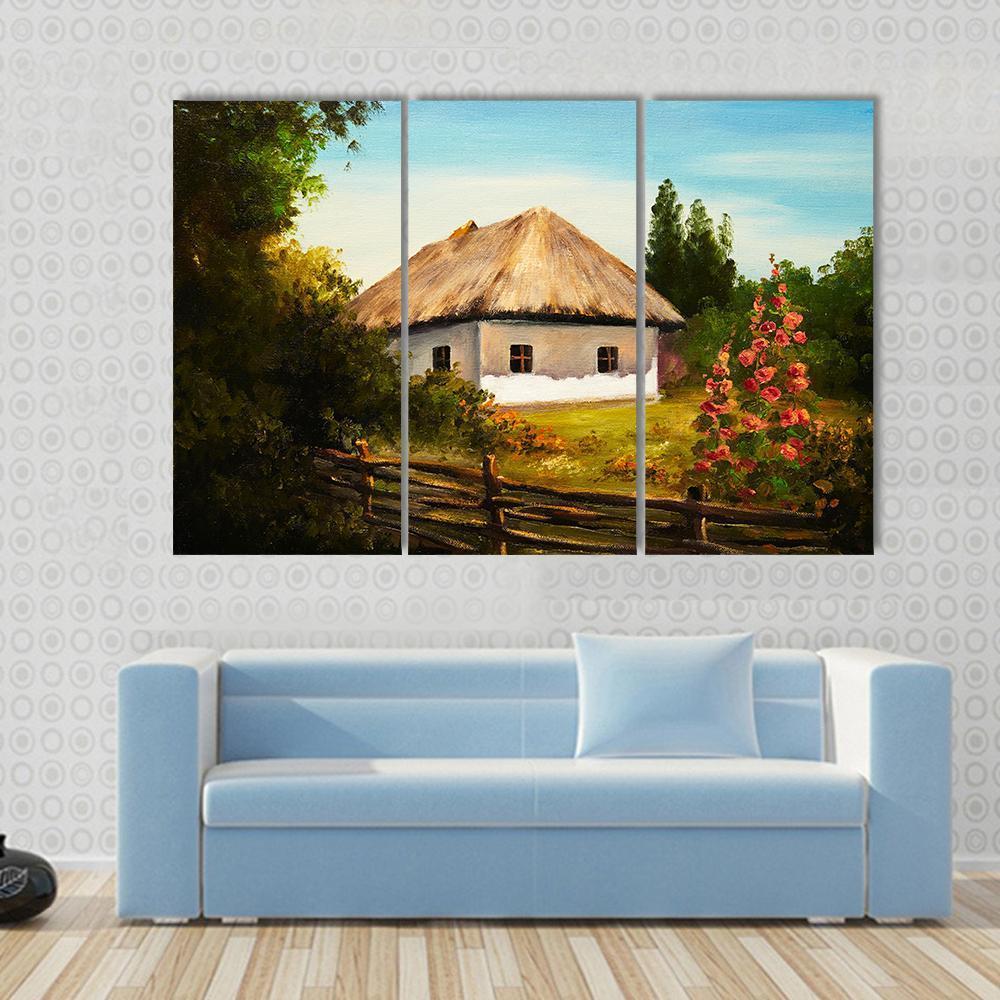 House In The Forest Canvas Wall Art-3 Horizontal-Gallery Wrap-37" x 24"-Tiaracle