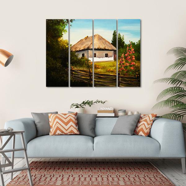 House In The Forest Canvas Wall Art-4 Horizontal-Gallery Wrap-34" x 24"-Tiaracle