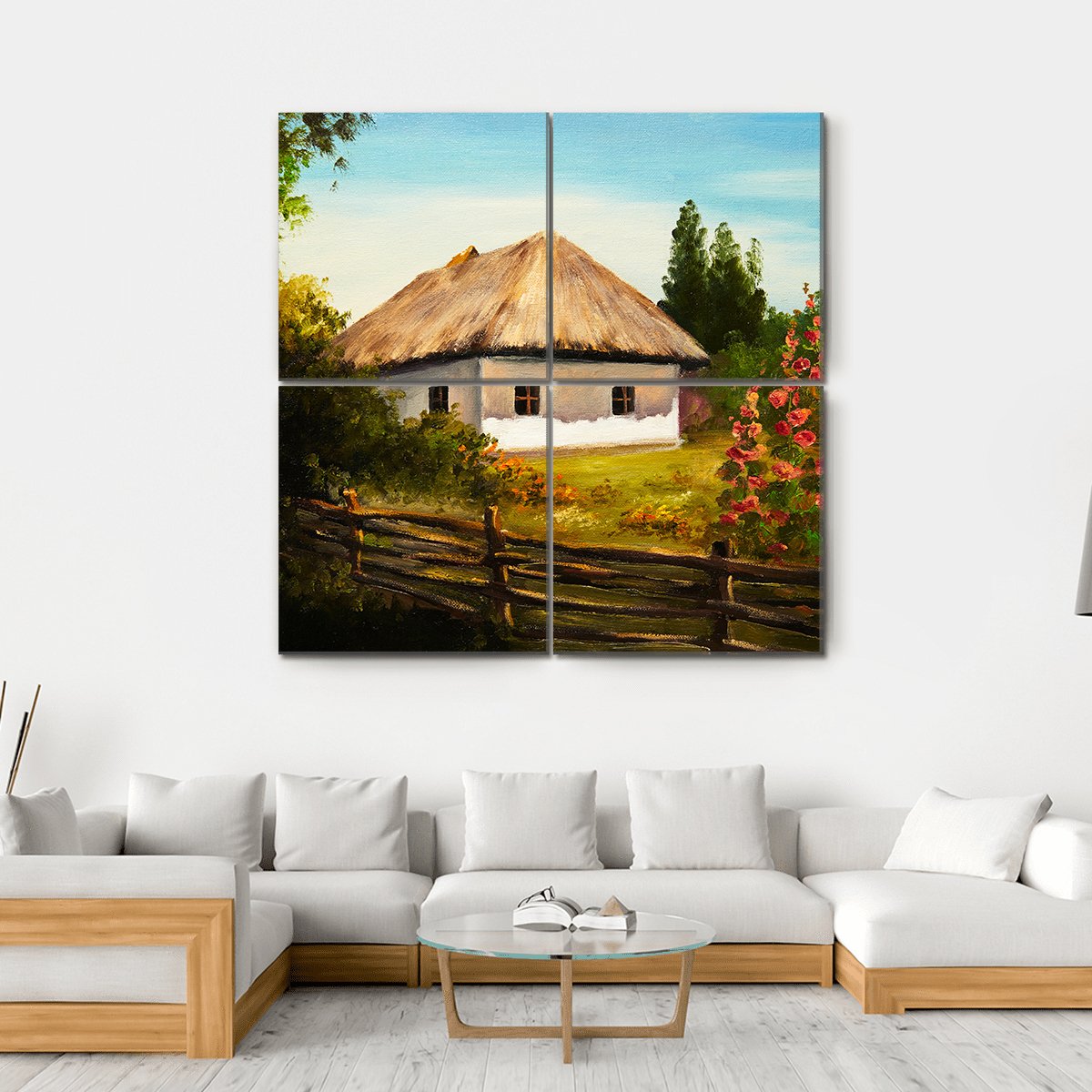 House In The Forest Canvas Wall Art-4 Square-Gallery Wrap-17" x 17"-Tiaracle