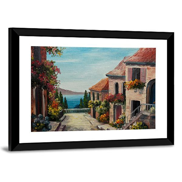House Near The Sea Europe Canvas Wall Art-5 Horizontal-Gallery Wrap-22" x 12"-Tiaracle