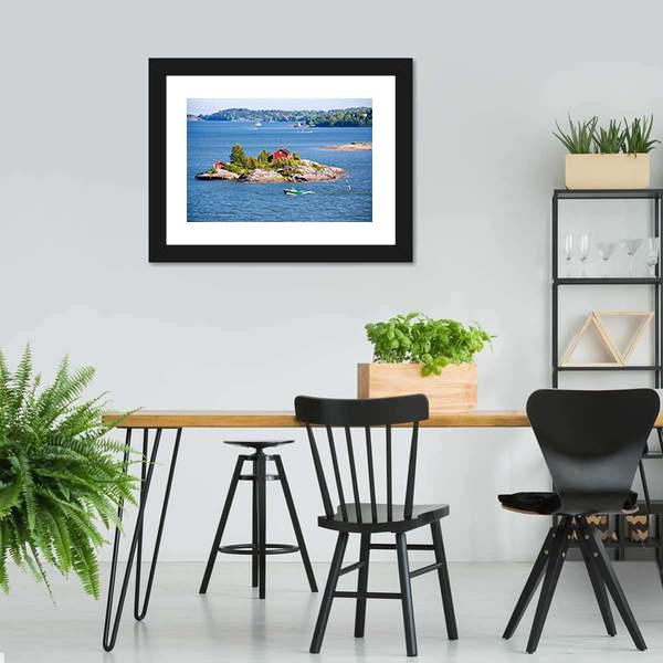 House On Island Helsinki Canvas Wall Art-3 Horizontal-Gallery Wrap-25" x 16"-Tiaracle