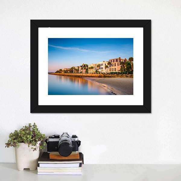 Houses In Charleston Canvas Wall Art-1 Piece-Framed Print-20" x 16"-Tiaracle