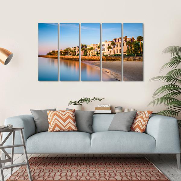 Houses In Charleston Canvas Wall Art-5 Horizontal-Gallery Wrap-22" x 12"-Tiaracle