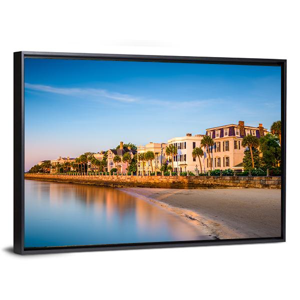 Houses In Charleston Canvas Wall Art-3 Horizontal-Gallery Wrap-25" x 16"-Tiaracle