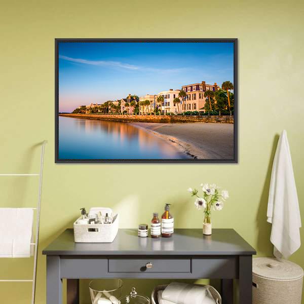 Houses In Charleston Canvas Wall Art-3 Horizontal-Gallery Wrap-25" x 16"-Tiaracle