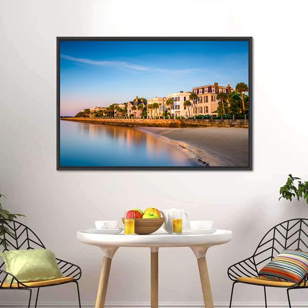 Houses In Charleston Canvas Wall Art-3 Horizontal-Gallery Wrap-25" x 16"-Tiaracle