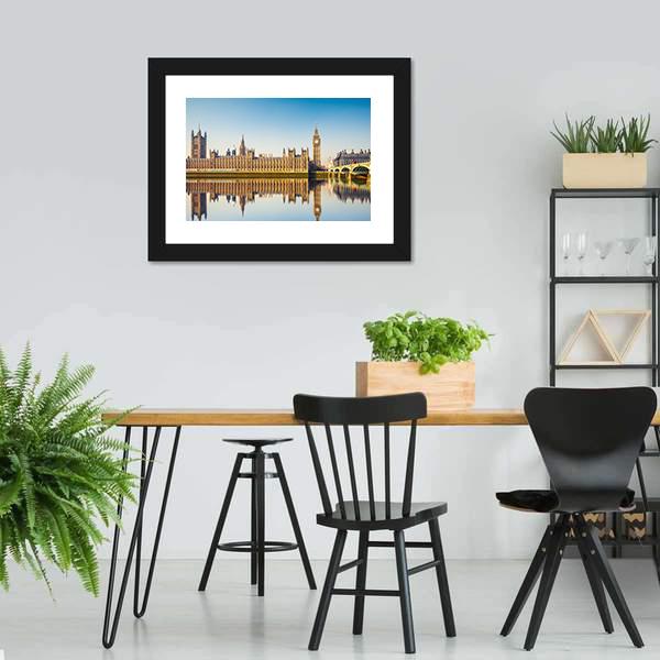 Houses Of Parliament In London Canvas Wall Art-3 Horizontal-Gallery Wrap-25" x 16"-Tiaracle