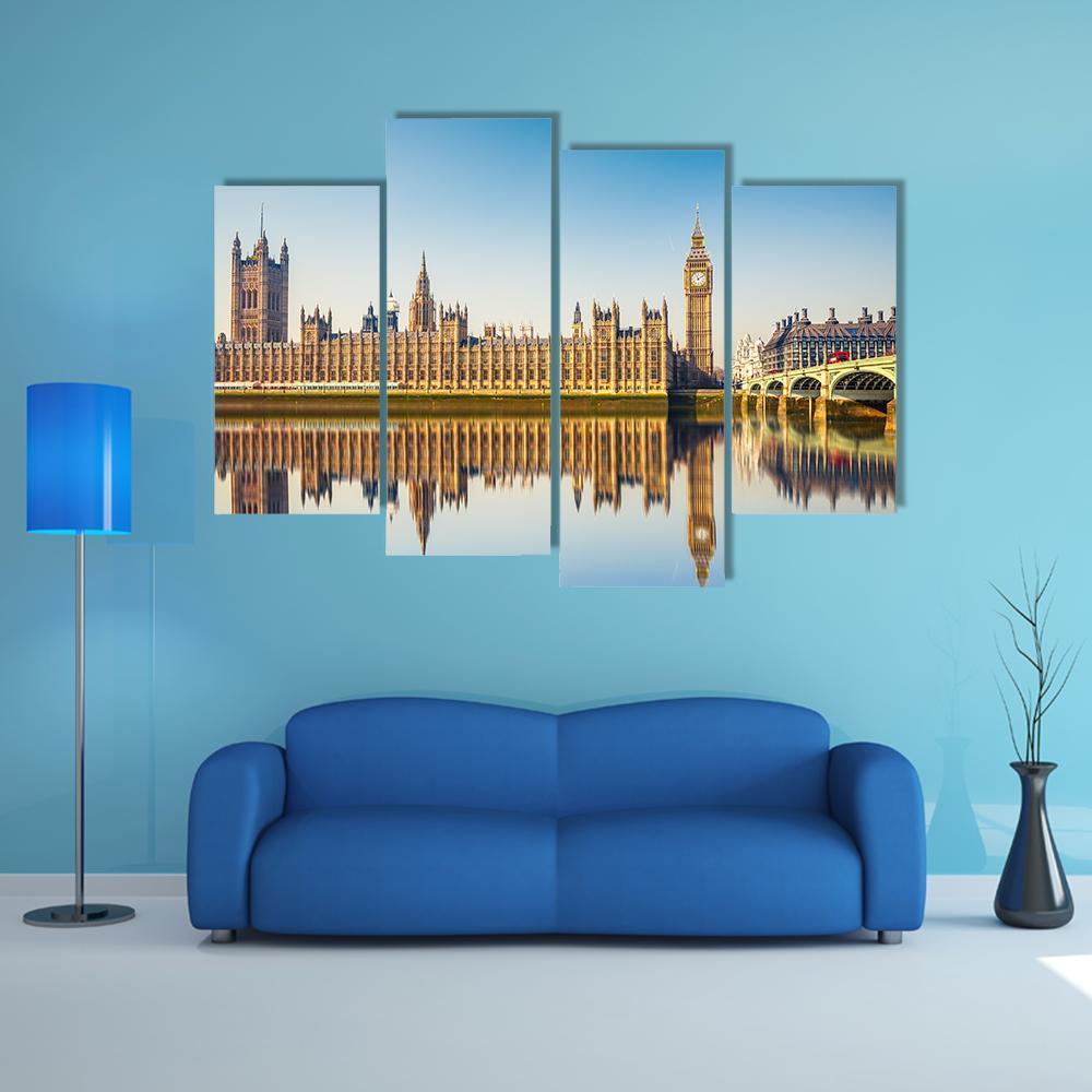 Houses Of Parliament In London Canvas Wall Art-4 Pop-Gallery Wrap-50" x 32"-Tiaracle