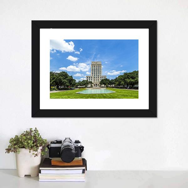 Houston City Hall Canvas Wall Art-1 Piece-Framed Print-30" x 20"-Tiaracle