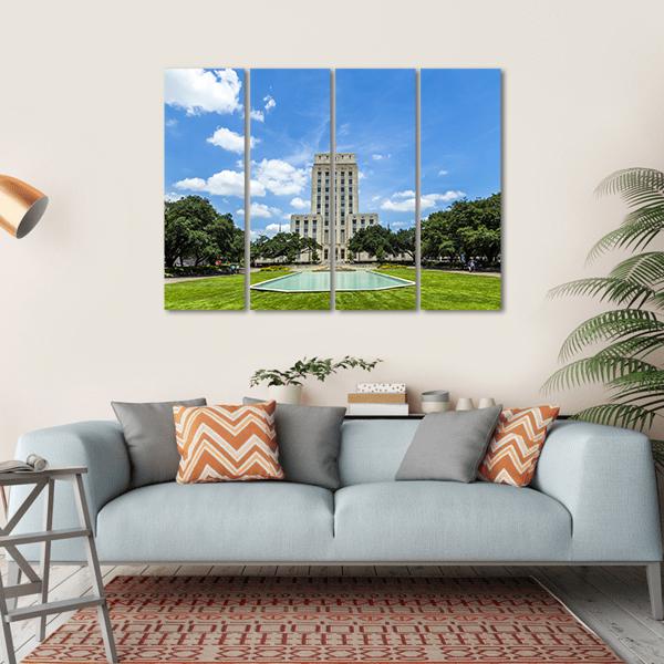Houston City Hall Canvas Wall Art-4 Horizontal-Gallery Wrap-34" x 24"-Tiaracle