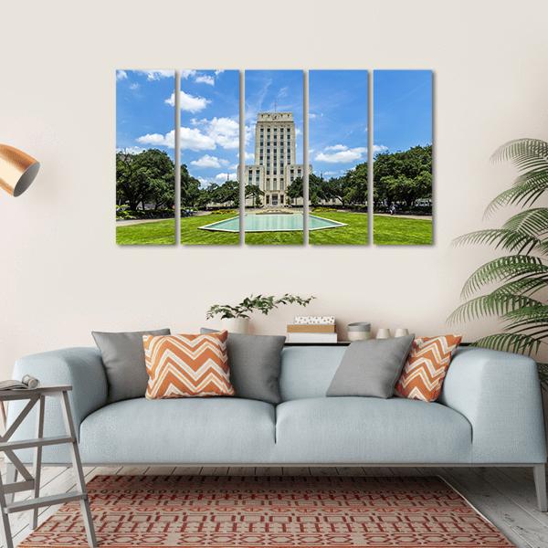 Houston City Hall Canvas Wall Art-5 Horizontal-Gallery Wrap-22" x 12"-Tiaracle