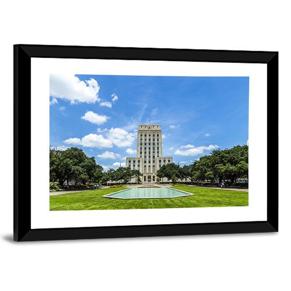 Houston City Hall Canvas Wall Art-5 Horizontal-Gallery Wrap-22" x 12"-Tiaracle
