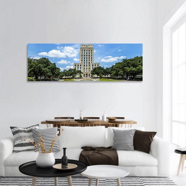 Houston City Hall Panoramic Canvas Wall Art-1 Piece-36" x 12"-Tiaracle