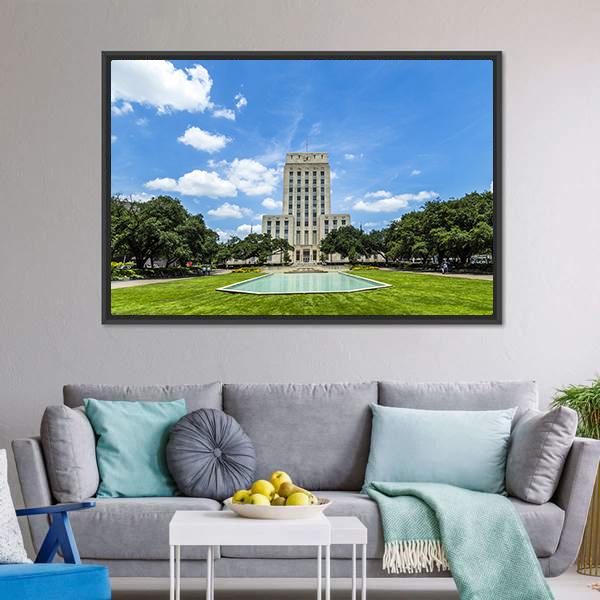 Houston City Hall Vertical Canvas Wall Art-3 Vertical-Gallery Wrap-12" x 25"-Tiaracle