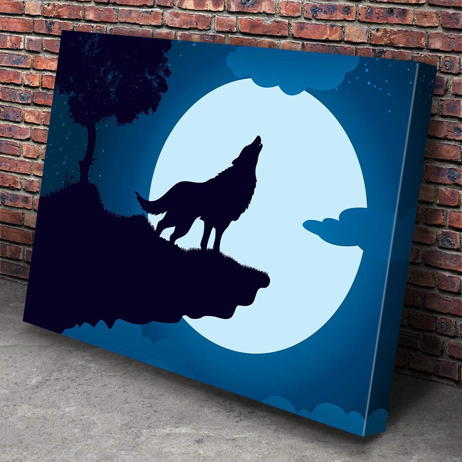 Howling Wolf Canvas Wall Art-3 Horizontal-Gallery Wrap-25" x 16"-Tiaracle