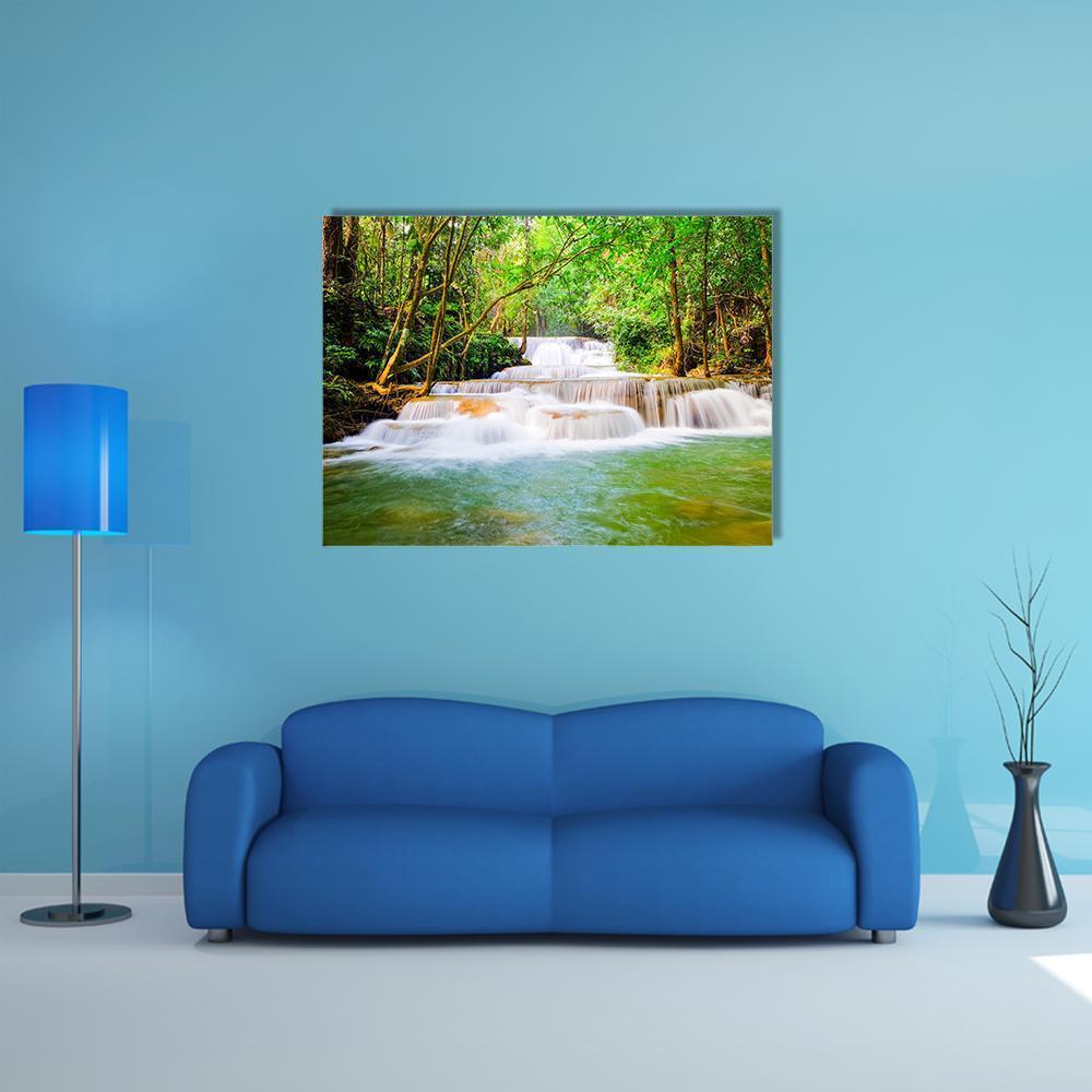 Huai Mae Khamin Waterfall Canvas Wall Art-5 Horizontal-Gallery Wrap-22" x 12"-Tiaracle