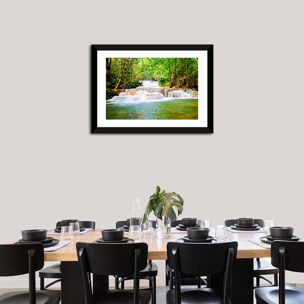 Huai Mae Khamin Waterfall Canvas Wall Art-3 Horizontal-Gallery Wrap-25" x 16"-Tiaracle
