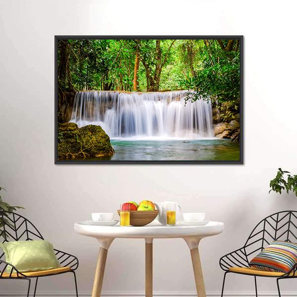 Huai Mae Khamin Waterfall Thailand Canvas Wall Art-5 Horizontal-Gallery Wrap-22" x 12"-Tiaracle
