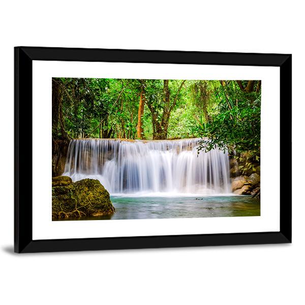 Huai Mae Khamin Waterfall Thailand Canvas Wall Art-3 Horizontal-Gallery Wrap-25" x 16"-Tiaracle