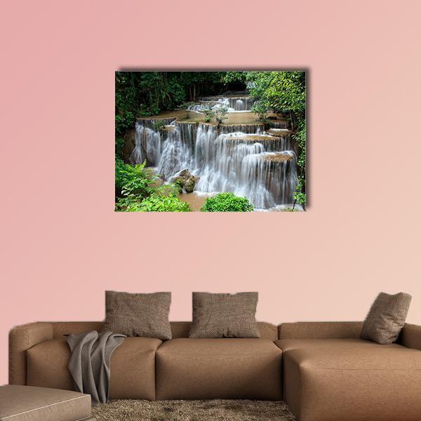 Huai Mae Khamin Waterfalls Canvas Wall Art-5 Horizontal-Gallery Wrap-22" x 12"-Tiaracle