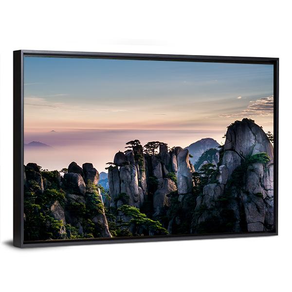 Huangshan Mountain In Anhui Canvas Wall Art-3 Horizontal-Gallery Wrap-25" x 16"-Tiaracle