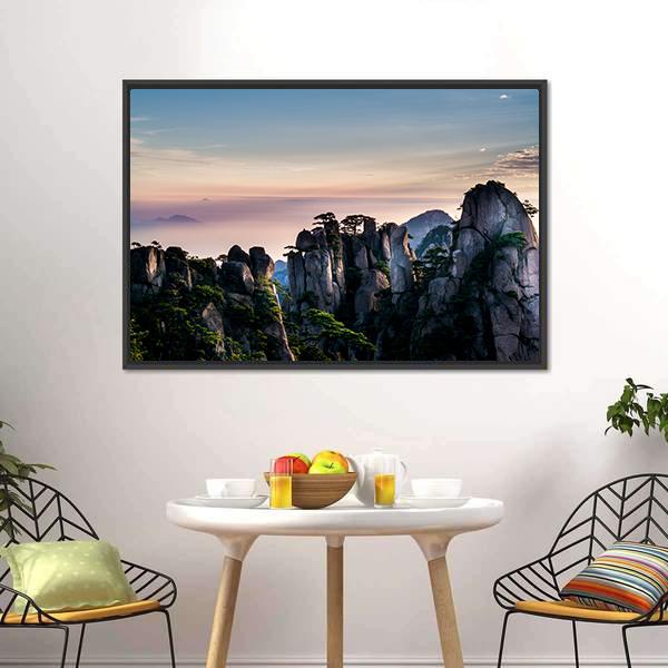 Huangshan Mountain In Anhui Canvas Wall Art-3 Horizontal-Gallery Wrap-25" x 16"-Tiaracle