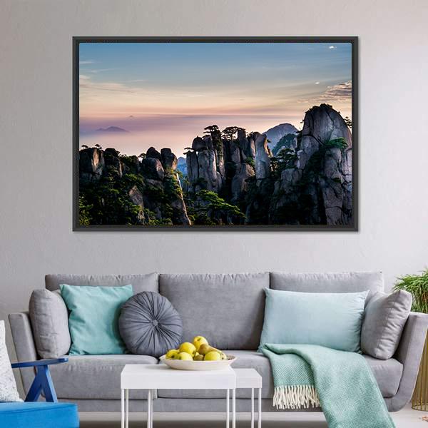 Huangshan Mountain In Anhui Canvas Wall Art-3 Horizontal-Gallery Wrap-25" x 16"-Tiaracle