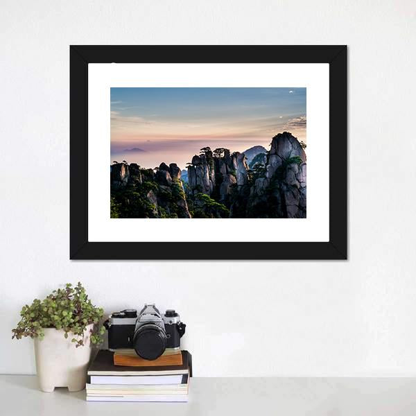 Huangshan Mountain In Anhui Canvas Wall Art-1 Piece-Framed Print-20" x 16"-Tiaracle