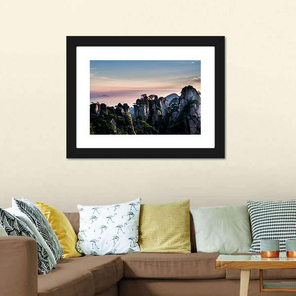 Huangshan Mountain In Anhui Canvas Wall Art-3 Horizontal-Gallery Wrap-25" x 16"-Tiaracle