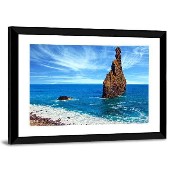 Huge Rocks Near Pebble Beach Canvas Wall Art-3 Horizontal-Gallery Wrap-25" x 16"-Tiaracle